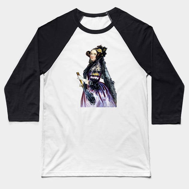 Ada Lovelace Portrait Baseball T-Shirt by warishellstore